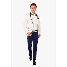 Ysf Erkek Krem Mono Yaka Slim Fit Damatlık