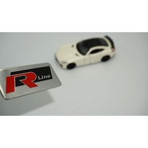 Vw Volkswagen R Line Krom Metal Body Plaka 3M 3D Logo Amblem