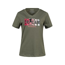 2as Alone Baskılı V Yaka Kadın T-shirt 404 Haki 2as Alone Baskılı V Yaka Kadın T-shirt 404 Haki