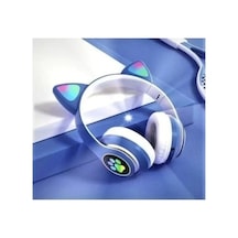 Kedi Kulaklı Bluetooth Kulaklık Led Işıklı Kablosuz Kulaklık Bluetooth 5.0 Tf Kart Destekli Şarjlı Mikrofonlu Güçlü Baslı Çocuk Ve Genç Kulaklığı Pembe Mavi - 881988033 Mavi - 881988033
