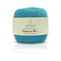 Sensy Classic 10 Tığ İpi 100% Merserize Pamuk Örgü İpi, Dantel İpi, Giza Mısır Pamuğu Bebe Mavisi