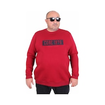 Moc Grande Mocgrande Erkek Büyük Beden Sıfır Yaka 3ip Sweat Core 1975 24209 Bordo Bordo
