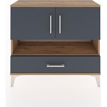 Arges Şifonyer 3 Raflı Tek Çekmeceli 2 Kapaklı 88x30x80 Çam-antrasit Atlas Çam