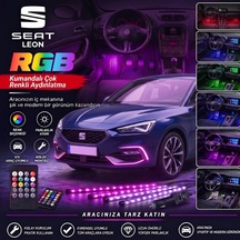Seat Leon Ayak Altı Led Kumandalı Araç Içi Aydınlatma 4 Lü Sese Duyarlı Renk Değiştirme Özellikli