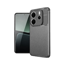 Xiaomi Redmi Note 14 4g Uyumlu Kılıf Auto Focus Karbon Kapak - Gri