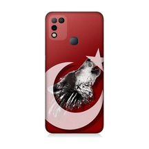 İnfinix Hot 10 Play Uyumlu Kurt Ve Bayrak Desenli Silikon Kılıf