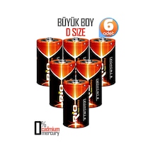 Rio 6lı Büyük Boy Pil R20 D-size Pil D Boy Pil Oyuncak Pili Çinko Karbon Pil Zn-c 1.5 V