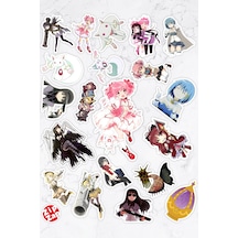 Puella Magi Madoka Magica Anime Sticker Paketi 20 Adet Çok Renkli