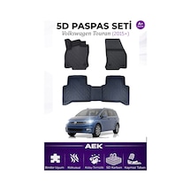 Volkswagen Touran 2015+ Araca Özel Havuzlu "karbon" Paspas Takımı