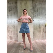Vigoss Kadın Mini Denim Etek 50455-00422 Koyu Mavi