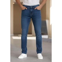 Bürke Premium Lacivert Renk Regular Fit Esnek Likralı Jeans Kot Pantolon