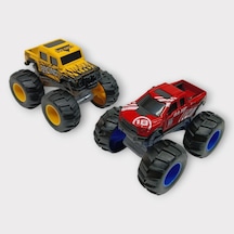Mini Off-road Araçlar 2'li - Sarı Kırmızı Çok Renkli
