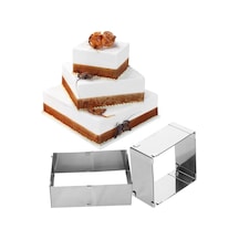 Ayarlanabilir Kare Model Kelepçeli Kek Çemberi Paslanmaz Çelik Kek Pasta Hamur Kalıbı 20/40cm Paslan Diğer