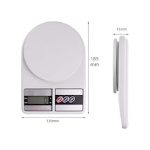 Dijital Mutfak Terazisi, 10kg Kapasite, Lcd Ekran, 130x185x35mm, Beyaz Açık Bej