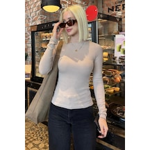 Bej Kayık Yaka Modal Kaşmir Ultra Hafif Body Mg2627 Bej