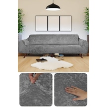 Bibaha Kadife Lastikli 3 Kişilik Koltuk Örtüsü Kanepe Kılıfı Çekyat Örtüsü Kılıfı Koyu Gri 180 X 230 Diğer