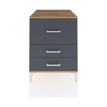 Kronos Komodin 3 Çekmeceli 60x59x80 Çam-antrasit Çam