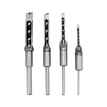 Yaozixia Adet Kare Delik Matkap Ucu Ahşap İşleme Delik Testeresi Kesme Keski Çelik Matkap Ucu Seti 1/4 İnç, 5/16 İnç, 3/8 İnç, 1/2 İnç Ahşap İçin