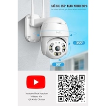Full Hd 1080p Wi-fi Ip66 Ptz V380 Pro Kamera, Pan Tilt Güvenlik Kamerası, Çift Yönlü Ses/hareket Algılama/en İyi Gece Görüşü/su Geçirmez Cctv Kamera, 128 Gb'a Kadar Sd Kart Desteği, Beyaz