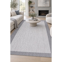 Trama Modern Sisal Görünümlü Gri Robot Süpürge Uyumlu Mutfak Oturma Odası Koridor Halısı