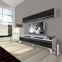 Decoraktiv Ekoflex 6y Mdf Silver Tv Ünitesi Tv Sehpası Beyaz - Siyah
