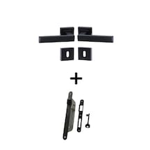 Kare Rozetli Kapı Kolu Oda Siyah/40mm Sessiz Oda Kapı Kilidi Siya