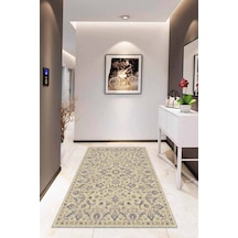 Krem Vintage Kaymaz Tabanlı Makinede Yıkanabilir Halı Rv294n11