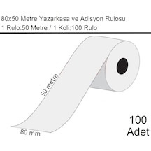 80x50 Metre Termal Yazarkasa Ve Adisyon Rulosu 1 Koli:100 Adet Rulo