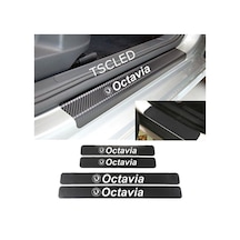 Skoda Octavia Karbon Kapı Eşiği Koruma Sticker (4 Adet)