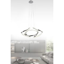 Zenio Sarkıt Led Avize - 4 Farklı Renkli Şık Sarkıt Ledli Avize Krom