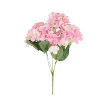 Yapay 7 Dallı Ortanca Demeti 35 Cm Pembe Yeşil