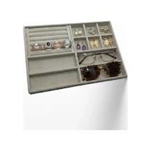 Tanzanya Model Süet Kumaş Krem Renk 24/34 Cm Takı Organizeri