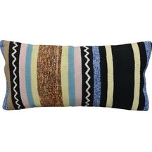 Zehra Abla Halı Yeni El Dokuma Dekoratif Lumbar Kilim Kırlent Yastık Kılıfı 6862 Çok Renkli