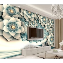 3D Işıltılı Çiçekler Duvar Kağıdı (397458593)