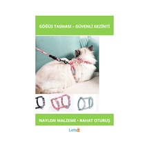 Dayanıklı Ayarlanabilir Kedi Gezdirme Göğüs Tasması