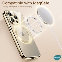 Microsonic Apple iPhone Uyumlu 17 Pro Kılıf Magsafe Luxury Electroplate Rose Gold -
