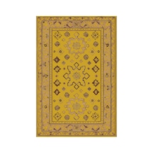 Kartela Halı Rustik Halı Jüt Taban Dokuma Halı Hardal Sarısı - 100 X 150 Cm