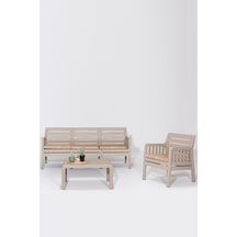 Lara / 3 1 S Bahçe Takımı Balkon - Bahçe - Teras Mobilyası / Cappucino Kahverengi