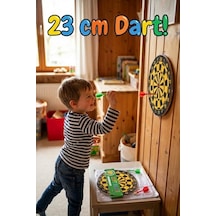 23 Cm Klasik Dart Tahtası Ve 2 Adet Metal Uçlu Ok Seti - Duvar Hedef Oyunu