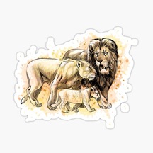 Aslan Ailesi Araba Oto Sticker Yapıştırma Etiket 17Cm Q3