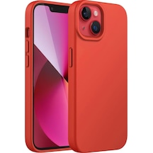 Apple Uyumlu iPhone 13 Mini  Silikon Kılıf - Pastel Renk Tonu Esnek Tam Koruma Kapak - Kırmızı