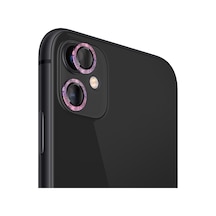 Binano Apple Uyumlu iPhone 11/12 Mini Diamond Kamera Koruyucu Karışık Pembe