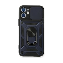 Apple İphone 11 Kılıf Pars Lens Yüzüklü Silikon - Lacivert
