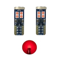 12 Led T10 Park Plaka İç Aydınlatma Ampulü Kırmızı