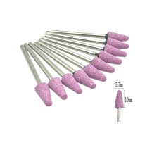 10 Adet/takım Taş Öğütücü Parlatıcı Burs 2.35mm Shank Şekillendirme Şekillendirme Porselen Tırnak Döner Taş Parlatıcı Tırnak Aksesuarı Değirmen Araçları L5-pink