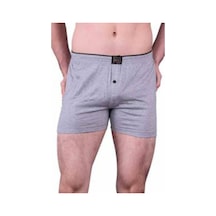 Erkek Gri Önü Düğmeli Pamuklu Boxer 1146 6'Lı Paket 001