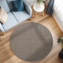 Yumuşak Bukleli Sisal Jüt Salon Oturma Odası Kahverengi Renkli Yuvarlak Halı