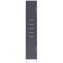 Hyperion Dolap 3 Raflı 5 Çekmeceli 2 Kapaklı 44x44x243 Aytaşı-antrasit Aytası