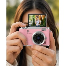 Mey İthalat 48 Mp Vlog Kamera 1080p Video Flip Screen Uzun Pil Ömrü Selfie Kamera