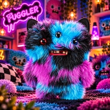 Fuggler Butt Ugly Pets 22 Cm Mavi Mor Renkli Dişli Peluş Oyuncak Çok Renkli